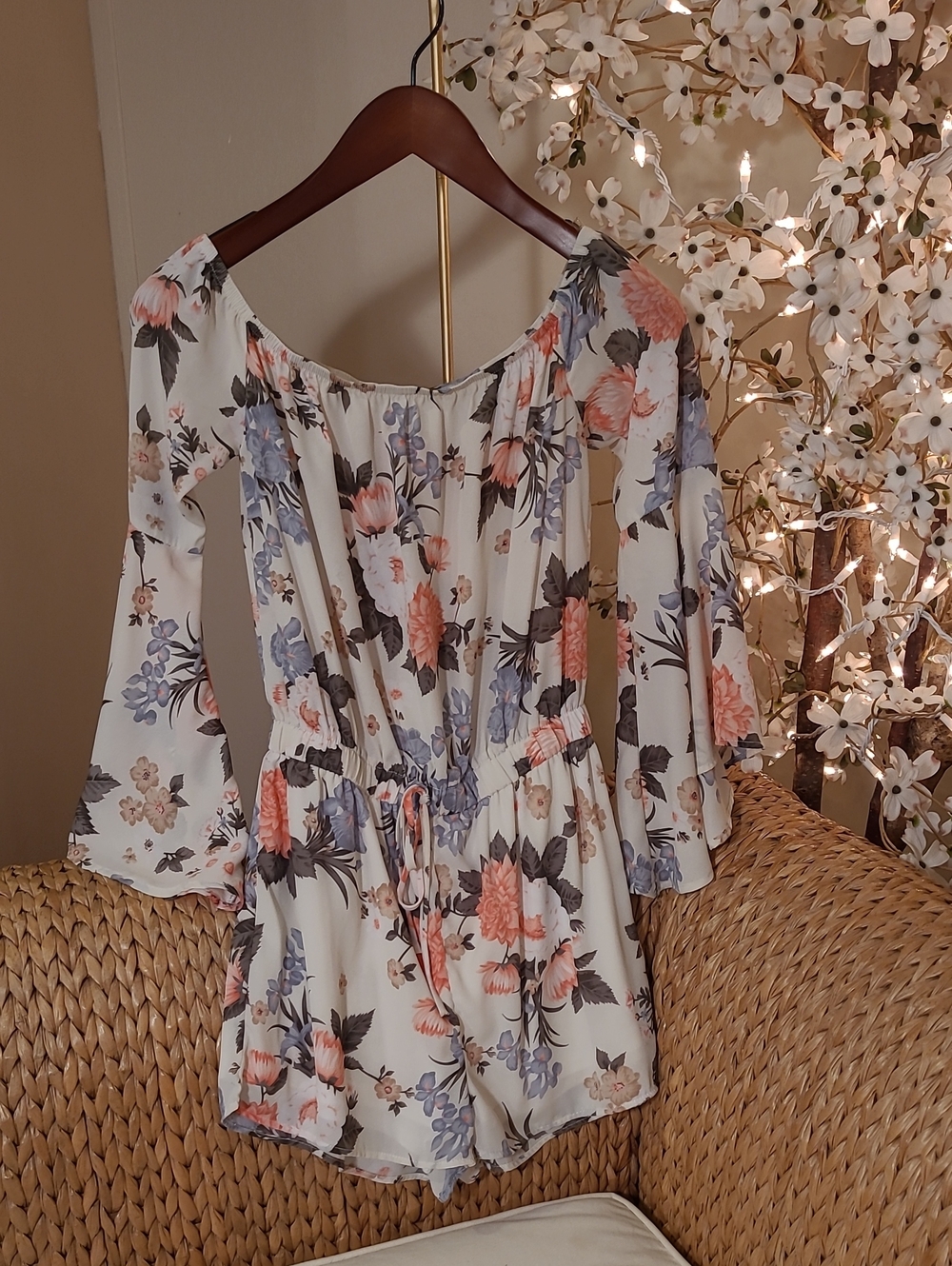 Beautiful Floral Off-the-Shoulder Romper